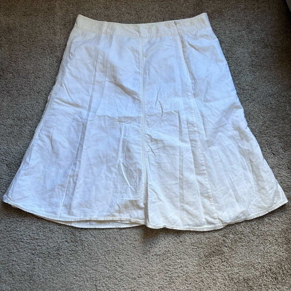 Cotton Linen White Skirt‎ Fieldgear Suze 16